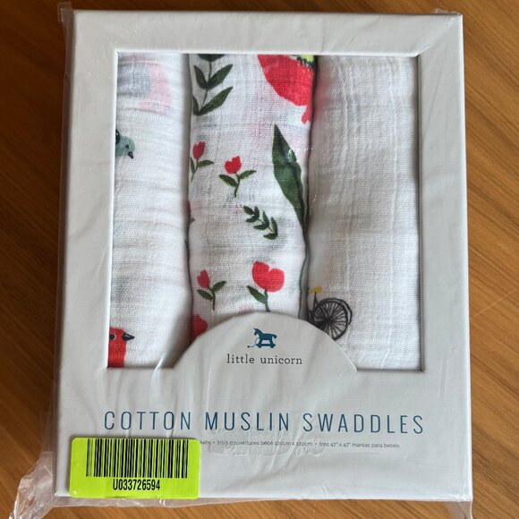 Little Unicorn Cotton Muslin Swaddle - Summer Poppy Set - 3 Pk - Picture 5 of 6